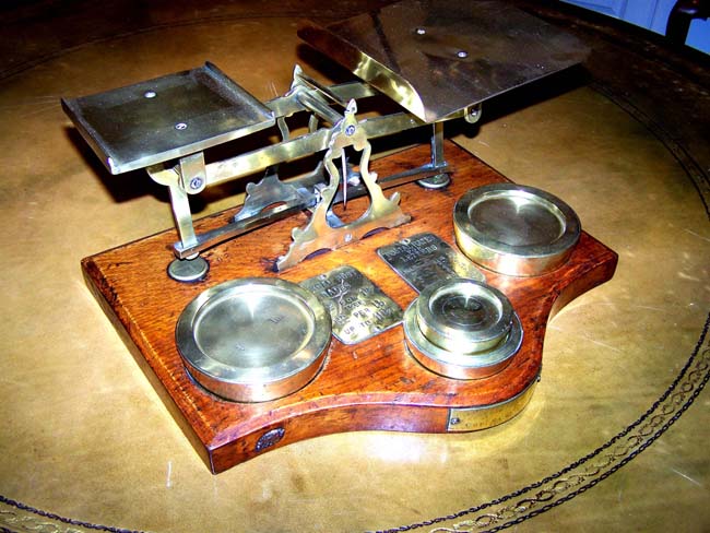 An Historically Important 19th century English Military Presentation Postal Scale dated 1891